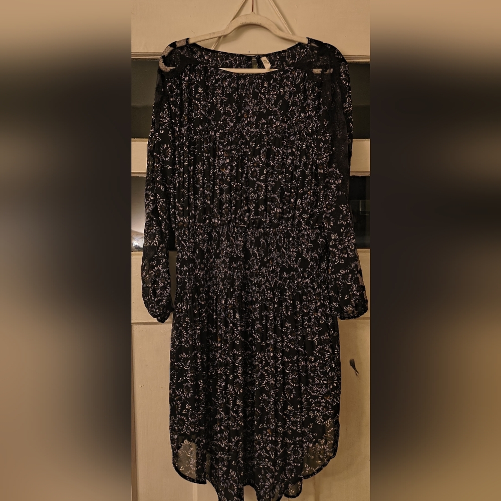 Free People Vintage Floral And Lace Midi Dress Size Large